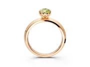 Solitaire Engagement Ring Setting for Fancy Yellow Pear-Shaped Center with Wide Knife Ridge Band and Prong Head in Rose Gold