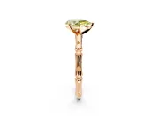 Solitaire Engagement Ring Setting for Fancy Yellow Pear-Shaped Center with Bamboo Band and Prong Head in Rose Gold