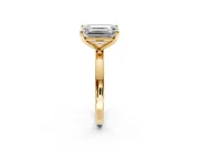 Fancy Yellow Oval and Emerald Cut Lab-Grown Diamond Toi et Moi Engagement Ring with Prong-Set Stones in Yellow Gold