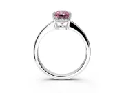 Solitaire Engagement Ring Setting for Fancy Pink Radiant Cut Center with Channel-Set Accent Band and Prong Head in Sterling Silver