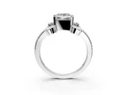 Solitaire Engagement Ring Setting for Princess Cut Center with Twisted Band and Scroll Prong Head in Sterling Silver