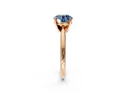 Solitaire Engagement Ring Setting for Fancy Blue Round Cut Center with Knife Ridge Band and Claw Prong Head in Rose Gold