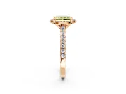 Floral Engagement Ring Setting for Fancy Yellow Radiant Cut Center with Pave Band and Floral Prong Head in Rose Gold