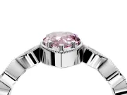 Vintage Station Engagement Ring Setting for Fancy Pink Pear-Shaped Center with Accents and Prong Head in Platinum