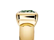 Solitaire Engagement Ring Setting for Fancy Green Princess Cut Center with Wide Band and Bezel Head in Yellow Gold