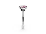 Solitaire Engagement Ring Setting for Fancy Pink Oval Center with Knife Ridge Band and Claw Prong Head in Sterling Silver