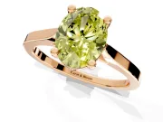 Solitaire Engagement Ring Setting for Fancy Yellow Oval Center with Tapered Shoulders and Prong Head in Rose Gold