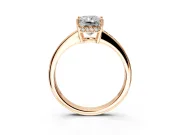 Solitaire Engagement Ring Setting for Radiant Cut Center with Channel-Set Accent Band and Prong Head in Rose Gold