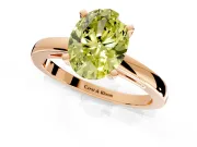 Solitaire Engagement Ring Setting for Fancy Yellow Oval Center with Basket Rail and Prong Head in Rose Gold