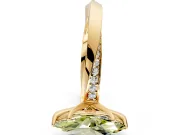 Side Accent Engagement Ring Setting for Fancy Yellow Marquise Center with Accent Shoulders and Prong Head in Yellow Gold