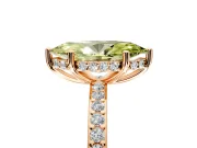 Solitaire Engagement Ring Setting for Fancy Yellow Marquise Center with Fine Pave Band and Prong Head in Rose Gold