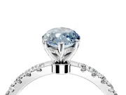 Open Basket Engagement Ring Setting for Fancy Blue Marquise Center with Pave Band and Prong Head in Platinum