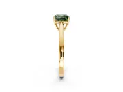 Solitaire Engagement Ring Setting for Fancy Green Cushion Cut Center with Open Cathedral Shoulders and Prong Head in Yellow Gold