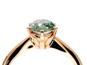 Solitaire Engagement Ring Setting for Fancy Green Marquise Center with Knife Ridge Band and Claw Prong Head in Rose Gold
