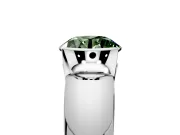 Tension Engagement Ring Setting for Fancy Green Round Cut Center with Wide Flat Band and Tension Head in Platinum