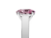 Solitaire Engagement Ring Setting for Fancy Pink Oval Center with Tapered Split Shoulders and Prong Head in Platinum