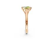 Solitaire Engagement Ring Setting for Fancy Yellow Pear-Shaped Center with Cathedral Band and Prong Head in Rose Gold