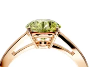 Solitaire Engagement Ring Setting for Fancy Yellow Round Cut Center with Open Cathedral Shoulders and Prong Head in Rose Gold