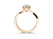 Solitaire Engagement Ring Setting for Oval Center with Plain Split Shank and Prong Head in Rose Gold