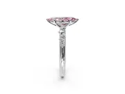 Cluster Engagement Ring Setting for Fancy Pink Marquise Center with Round Cut Accent Band and Prong Head in Platinum