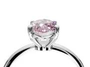 Minimalist Solitaire Engagement Ring Setting for Fancy Pink Marquise Center with Thin Band and Prong Head in Sterling Silver