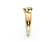 Tension Engagement Ring Setting for Fancy Yellow Heart-Shaped Center with Wide Flat Band and Tension Head in Yellow Gold