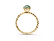 Solitaire Engagement Ring Setting for Fancy Green Marquise Center with Plain Twisted Rope Band and Prong Head in Yellow Gold