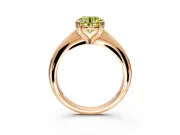 Solitaire Engagement Ring Setting for Fancy Yellow Round Cut Center with Reverse Tapered Band and Prong Head in Rose Gold
