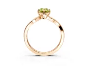 Solitaire Engagement Ring Setting for Fancy Yellow Emerald Cut Center with Plain Split Shank and Prong Head in Rose Gold