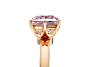 Solitaire Engagement Ring Setting for Fancy Pink Princess Cut Center with Plain Band and Tulip Prong Head in Rose Gold