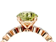 Solitaire Engagement Ring Setting for Fancy Yellow Round Cut Center with Bezel-Dot Beaded Band and Prong Head in Rose Gold
