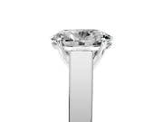 Solitaire Engagement Ring Setting for Oval Center with Tapered Split Shoulders and Prong Head in Platinum