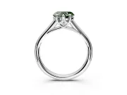 Solitaire Engagement Ring Setting for Fancy Green Heart-Shaped Center with Cathedral Band and Prong Head in Platinum