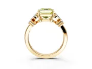 Floral Engagement Ring Setting for Fancy Yellow Princess Cut Center with Marquise Cluster Shoulders and Prong Head in Yellow Gold