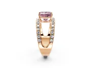 Solitaire Engagement Ring Setting for Fancy Pink Princess Cut Center with Wide-Open Split Shank and Prong Head in Rose Gold