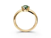 Tension Engagement Ring Setting for Fancy Green Pear-Shaped Center with Wide Flat Band and Tension Head in Yellow Gold
