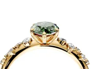 Cluster Engagement Ring Setting for Fancy Green Marquise Center with Round Cut Accent Band and Prong Head in Yellow Gold