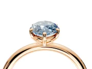 Low-Set Solitaire Engagement Ring Setting for Fancy Blue Marquise Center with Thin Plain Band and Prong Head in Rose Gold