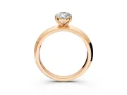 Solitaire Engagement Ring Setting for Pear-Shaped Center with Wide Knife Ridge Band and Prong Head in Rose Gold