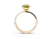 Solitaire Engagement Ring Setting for Fancy Yellow Radiant Cut Center with Pave Accents and Prong Head in Rose Gold
