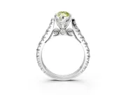 Solitaire Engagement Ring Setting for Fancy Yellow Marquise Center with Pave Cathedral Shoulders and Prong Head in Sterling Silver
