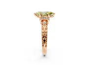 Solitaire Engagement Ring Setting for Fancy Yellow Marquise Center with Filigree Band and Prong Head in Rose Gold