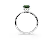 Minimalist Solitaire Engagement Ring Setting for Fancy Green Emerald Cut Center with Thin Band and Prong Head in Platinum