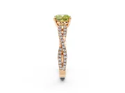 Solitaire Engagement Ring Setting for Fancy Yellow Cushion Cut Center with Twisted Pave Split Shank and Prong Head in Rose Gold