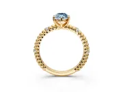 Rope Engagement Ring Setting for Fancy Blue Marquise Center with Accent Shoulders and Prong Head in Yellow Gold