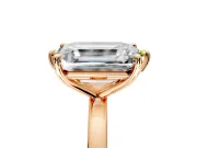 Fancy Yellow Marquise and Emerald Cut Lab-Grown Diamond Toi et Moi Engagement Ring with Prong-Set Stones in Rose Gold