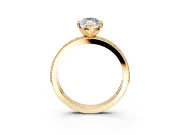 Milgrain Pave Engagement Ring Setting for Marquise Center with Accent Band and Prong Head in Yellow Gold