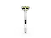 Solitaire Engagement Ring Setting for Fancy Yellow Princess Cut Center with Tapered Shoulders and Prong Head in White Gold