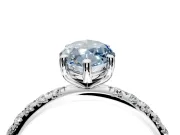 Solitaire Engagement Ring Setting for Fancy Blue Marquise Center with Micro Pave Band and Prong Head in Platinum