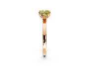 Solitaire Engagement Ring Setting for Fancy Yellow Cushion Cut Center with Thin Rounded Plain Band and Prong Head in Rose Gold